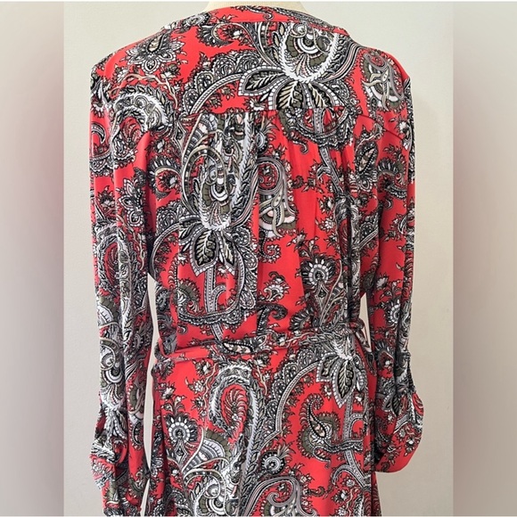 Michael Kors | Orange and Paisley Print Dress - Size Large - Picture 11 of 14